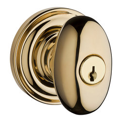 Baldwin - Entry Ellipse Knob on Traditional Round Rose - Door Hardware