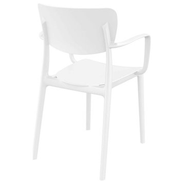 Lisa Outdoor Dining Arm Chair White, Set of 2