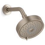 Kohler - Kohler Purist 1.75GPM Multifunction Showerhead, Air-Induct Tech, Brushed Bronze - Enjoy luxurious showering combined with up to 30 percent water savings. This Purist 1.75-gpm showerhead provides three distinct sprays  full coverage, pulsating massage, or silk spray  all enhanced with Katalyst technology for a completely indulgent showering experience. By infusing two liters of air per minute, Katalyst delivers a powerful, voluptuous spray that clings to the body with larger, fuller water drops.