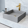 VIGO 15" Concreto Stone Square Bathroom Vessel Sink