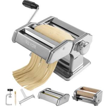 VEVOR Manual Stainless Steel Fresh Pasta Maker Machine Noodle Rollers and Cutter