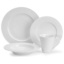 Transitional Dinnerware Sets Cuisinart 16-Piece Porcelain Dinnerware Set