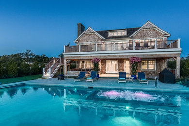 Inspiration for a contemporary pool remodel in New York