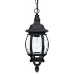 Capital Lighting - Capital Lighting 9868BK French Country - 1 Light Outdoor Hanging Lantern - French Country 1 Lamp Hanging Outdoor Lantern withFrench Country 1 Lig Black Clear GlassUL: Suitable for damp locations Energy Star Qualified: n/a ADA Certified: n/a  *Number of Lights: Lamp: 1-*Wattage:100w E26 Medium Base bulb(s) *Bulb Included:No *Bulb Type:E26 Medium Base *Finish Type:Black