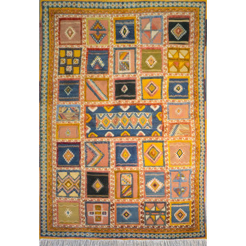 Boho Moroccan Area Rug, Multicolor ,128’’x 76.5’’