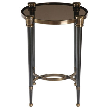 Uttermost Thora 19 x 25" Brushed Black Accent Table