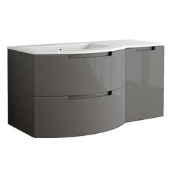Italian 53 inch Modern Floating Bathroom Vanity Slate Glossy Finish - Bathroom Vanities And Sink Consoles