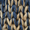 Handmade Flatwoven Blue & Brown Jute Rug by Tufty Home, 2.5x9
