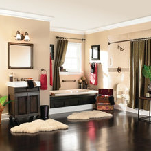 hardwood floor int he bathroom