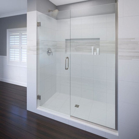 Basco CELA-935-46-76CL Celesta 76"H x 46"W Pivot Frameless Shower - Brushed