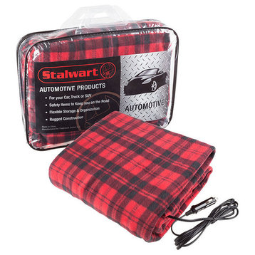 Electric Heater Car Blanket, 12 Volt by Stalwart, Red and Black