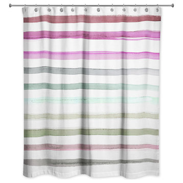 Colorful Watercolor Streaks 3 71x74 Shower Curtain