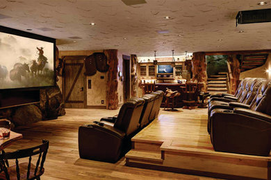 Design ideas for a rural home cinema in New York.
