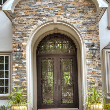 European Style Home with Natural Thin Stacked Stone Cladding