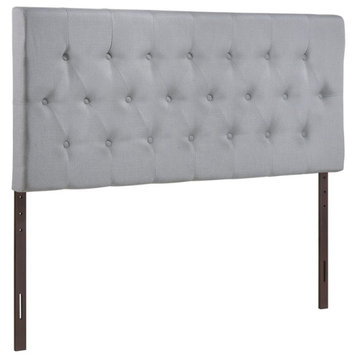 Modway Clique King Upholstered Linen Fabric Headboard in Sky Gray