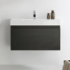 Fresca Mezzo 36" Black Wall Hung Cabinet With Integrated Sink