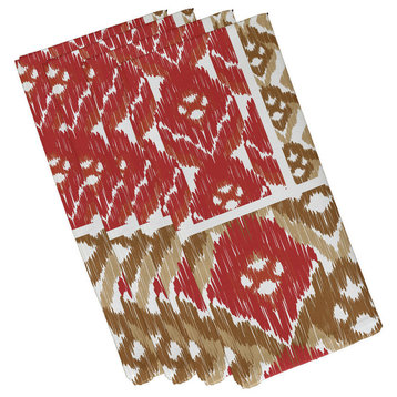 Free Spirit, Geometric Print Napkin, Coral, Set of 4