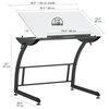 Triflex Standing Height Adjustable Drafting, Craft Table, Pewter Gray, White