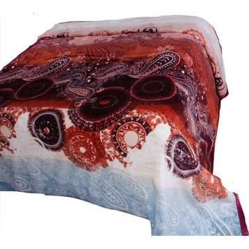 Lightweight Soft Fleece Paisley Floral Throw Blanket, Multicolor, Multi, 50"x60"