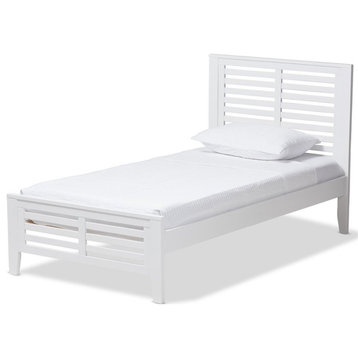 Baxton Studio Sedona Twin Slat Platform Bed in White