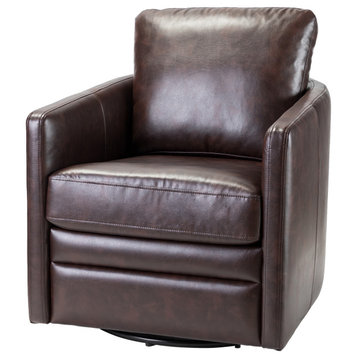 Leather 27.8" Accent Chairs, Brown