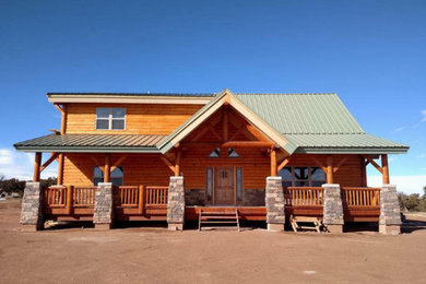 Inspiration for a rustic exterior home remodel in Albuquerque