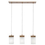Toltec Lighting - Nouvelle 3-Light Cord Cluster Pendalier, New Age Brass/Square White Muslin - Enhance your space with the Nouvelle 3-Light Cord Cluster Pendalier. Installation is a breeze - simply connect it to a 120 volt power supply and enjoy. Achieve the perfect ambiance with its dimmable lighting feature (dimmer not included). This pendant is energy-efficient and LED-compatible, providing you with long-lasting illumination. It offers versatile lighting options, as it is compatible with standard medium base bulbs. The pendant's streamlined design, along with its durable glass shade, ensures even and delightful diffusion of light. Choose from multiple finish and color variations to find the perfect match for your decor.
