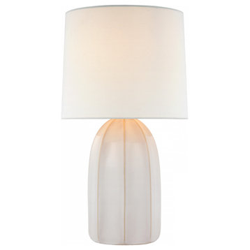 Melanie Large Table Lamp, 1-Light, Ivory, Linen Shade, 28"H