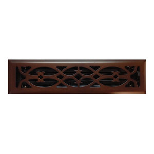 4/" x 12/" Steel Flat Black Victorian Floor Register