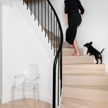 BESPOKE HELICAL STAIRCASE at WG | Warm Minimalism - New Luxury MEWS HOME in BATT