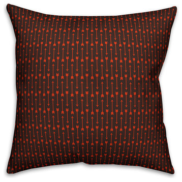 Red Arrows Pattern Outdoor Throw Pillow, 16"x16"