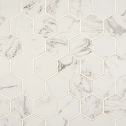 Pietra Carrara 2" Hexagon Matte - Mosaic Tile