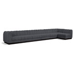 Meridian Furniture - Quinn Chenille Upholstered 7-Piece L-Shaped Modular Sectional, Grey - The Quinn Modular Sectional is a stunning piece crafted in a rich and luxurious grey chenille fabric. Its awe-inspiring design and exceptional quality make it a perfect addition to any space, whether it's a living room, bedroom, or office. The sectional's plush cushioning and sturdy frame provide both comfort and durability, ensuring that it will be a favorite for years to come. Whether you're looking for a statement piece or simply a comfortable seating option, the Quinn sectional is an excellent choice.