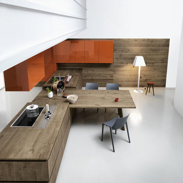 IL DÉCOR Kitchens: Cloe Vegetable Oil and Wax Finished Knotted Oak Silk-Effect