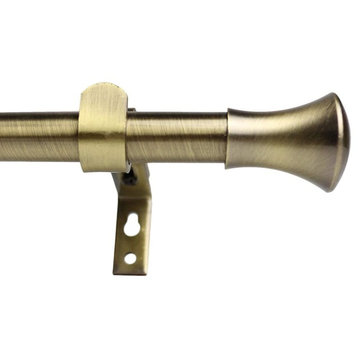 5/8" Adjustable Buckingham Drapery Rod, 48"-84", Antique Brass