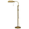 Benzara BM225079 Metal Rectangular Floor Lamp with Adjustable Pole, Gold