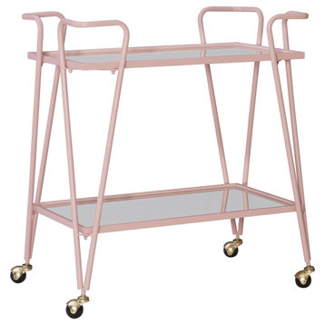 Pink Mid-Century Bar Cart