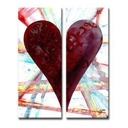 Ready2HangArt - Heartwork "Yazmin" 2-Piece Canvas Art Set, 40"x16" - Prints And Posters