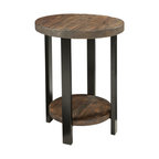 Alaterre Furniture Pomona 20" Round Wood End Table in Brown