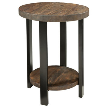 Alaterre Furniture Pomona 20" Round Wood End Table in Brown