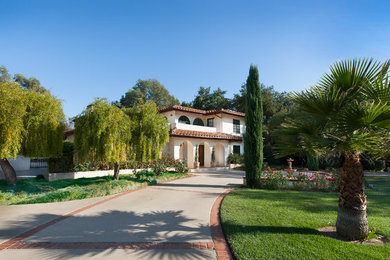 Example of a tuscan exterior home design in Santa Barbara
