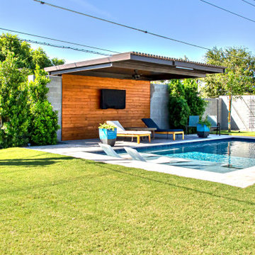 Pool with Pergola Water Feature