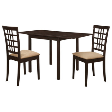 Kelso 3-piece Drop Leaf Dining Set Cappuccino and Tan