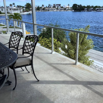 White metal post cable railing project in Florida, USA