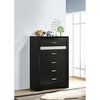 Contemporary Tall Dresser, Glittering Accents & Acrylic Crystal Handles, Black