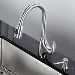 Kraus Single Lever Stainless Steel Pull Out Kitchen Faucet KPF-2170 - Kitchen Faucets