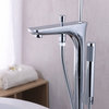 Kase 1-Handle Claw Foot Tub Faucet With Hand Shower, Polished Chrome