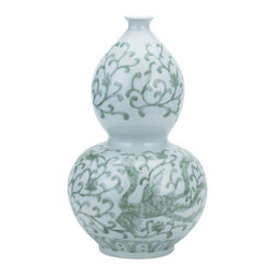Belle & June - Celadon Dragon Lotus Gourd Vase - Vases