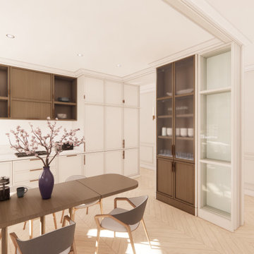 Space planning and interior design proposal for 3 bedroom flat in Battersea