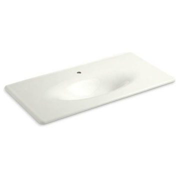 Kohler Iron/Impressions 43" Vanity-Top Bathroom Sink, Single Faucet Hole, Dune
